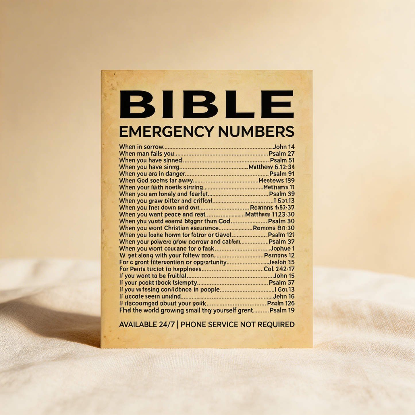 Bible Emergency Numbers